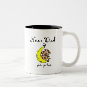 New Dad of Twin Girls Tshirts and Gifts Zweifarbige Tasse