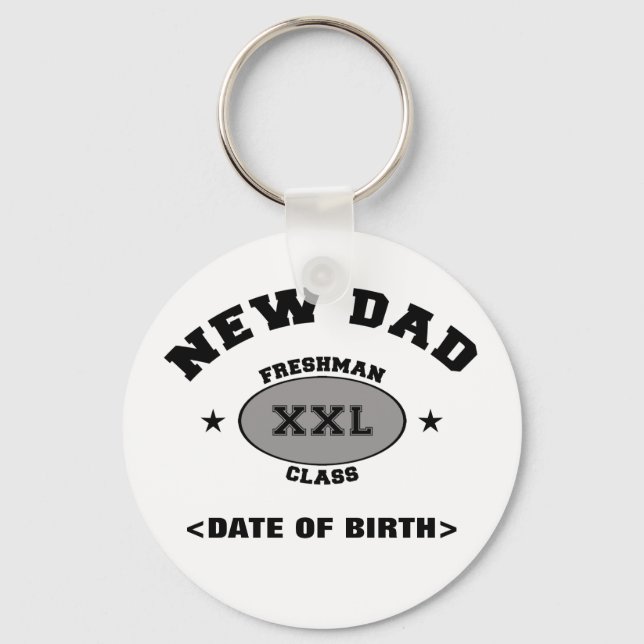 New Dad Personalisiertes Geschenk XXL Schlüsselanhänger (Vorderseite)