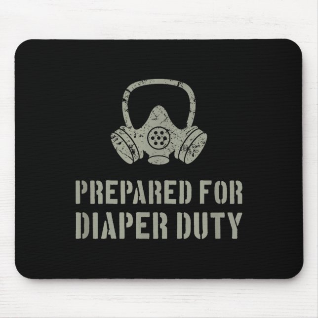 New Dad Prepared For Diaper Duty Funny Small  Mousepad (Vorne)