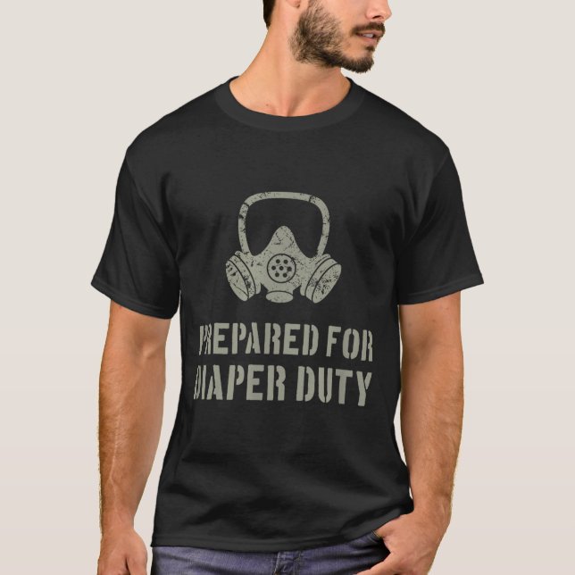 New Dad Prepared For Diaper Duty Funny Small  T-Shirt (Vorderseite)