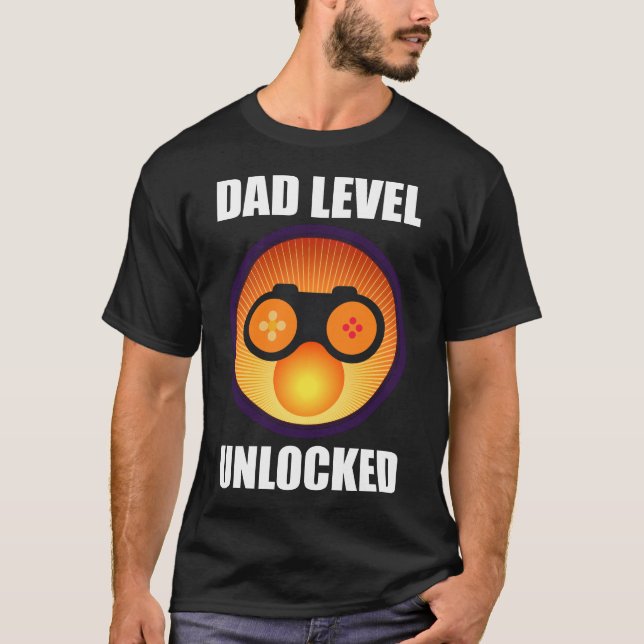 New Dad Shirt, Vater Level Uncked Funny Gaming T-Shirt (Vorderseite)