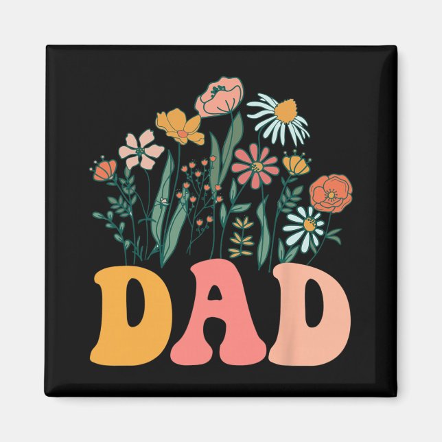 New Dad Wildflower First Birthday &amp; Baby Showe Magnet (Vorne)