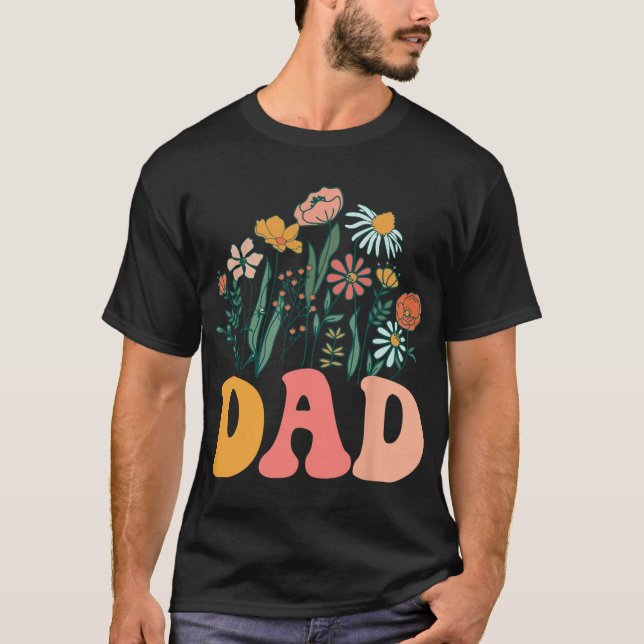 New Dad Wildflower First Birthday &amp; Baby Showe T-Shirt (Vorderseite)
