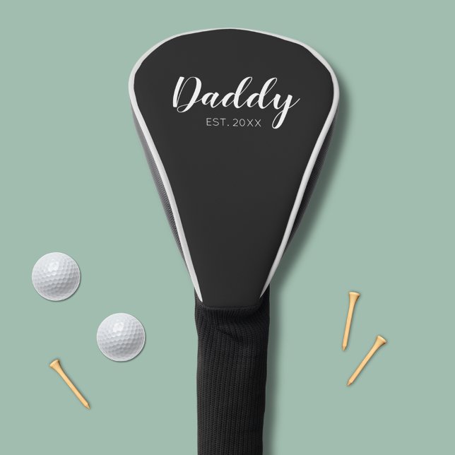 New Daddy Established 2022 Typografie Golf Headcover (Personalized Daddy golf head cover)