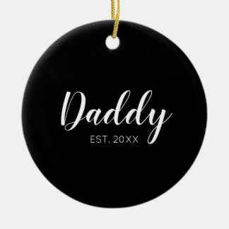 New Daddy Established 2022 Typografie Keramik Ornament
