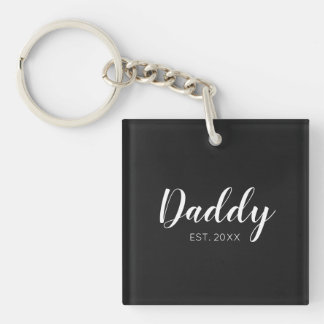 New Daddy Established 2022 Typografie Schlüsselanhänger