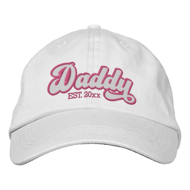 New Daddy Established Personalized Bestickte Baseballkappe (Vorderseite)