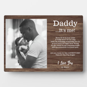 New Daddy von Baby Bump Gedicht Message Wood Fotoplatte