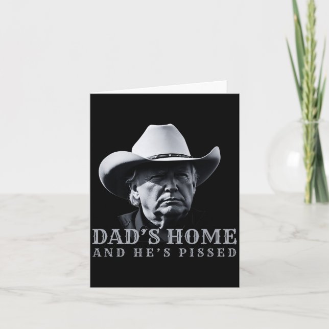 New Dad's Home Cowboy Fathers Day Dad's Home And H Karte (Vorderseite)