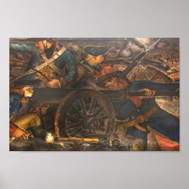 "New Deal" WPA Art Deco Banner Canvas Print Poster (Vorne)