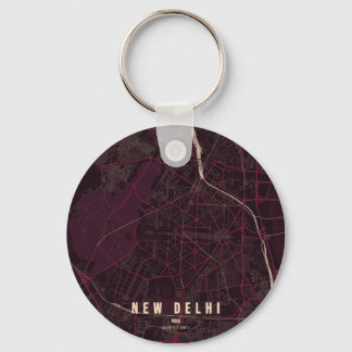 New Delhi India City Map & Custom Text Schlüsselanhänger