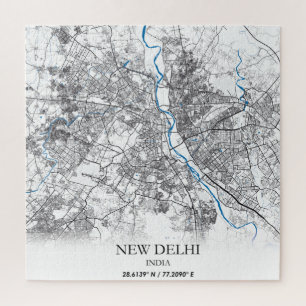 New Delhi India City Map Travel Simple Puzzle