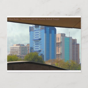 New Delhi India Landschaftsbild von Metrostation Postkarte
