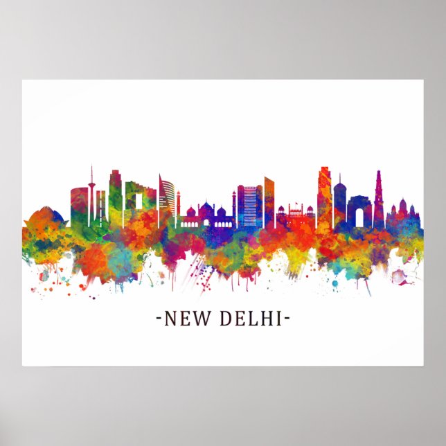 New Delhi India Skyline Poster (Vorne)
