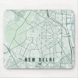 New Delhi Indien Stadtplan Minimales Design Mousepad