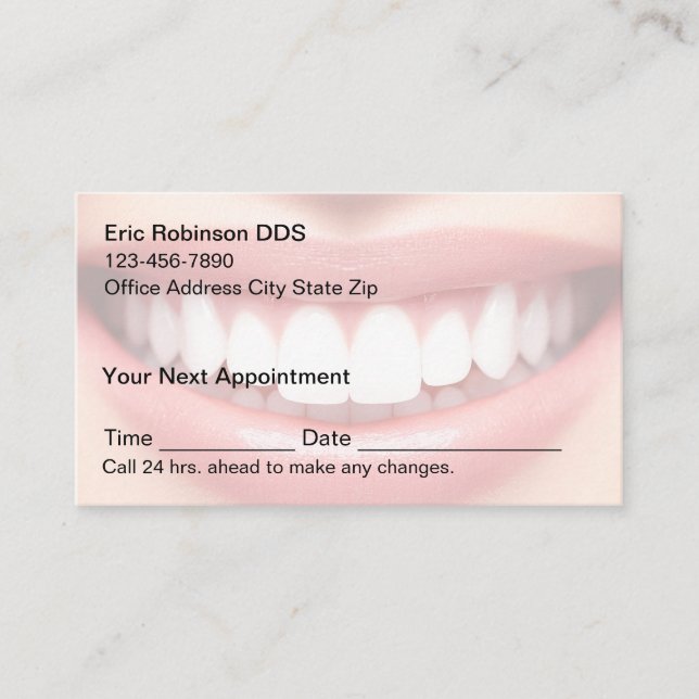 New Dentist Office Smile Appointment Cards Terminkarte (Vorderseite)