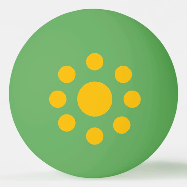 New Design BRASIL Ball Grüner/gelber Ping-Pong Tischtennisball (Vorderseite)