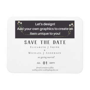 NEW! DESIGN OWN WEDDING Save The Magnetic Date Magnet