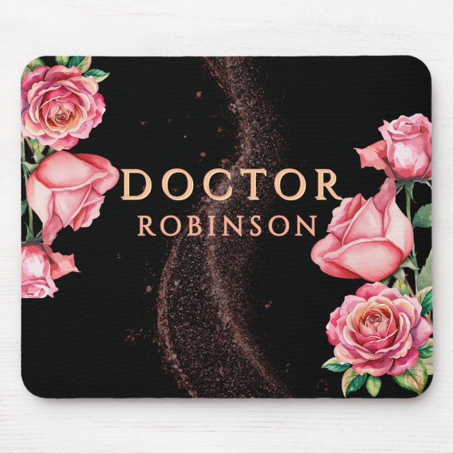 New Doctor, PhD Doctorate floral matte gift  Mousepad (Vorne)