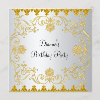 New Elegante White Gold Einladung