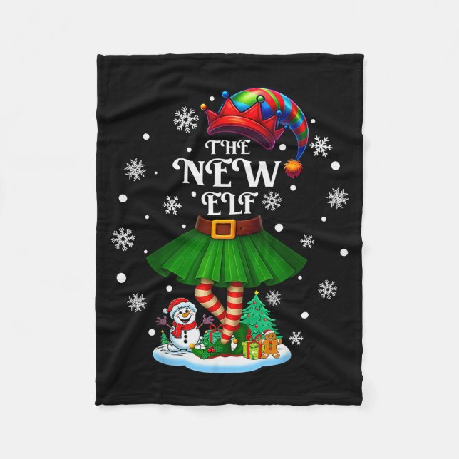New Elf Squad Xmas Women Girls Mom Christmas Famil Fleecedecke (Vorderseite)