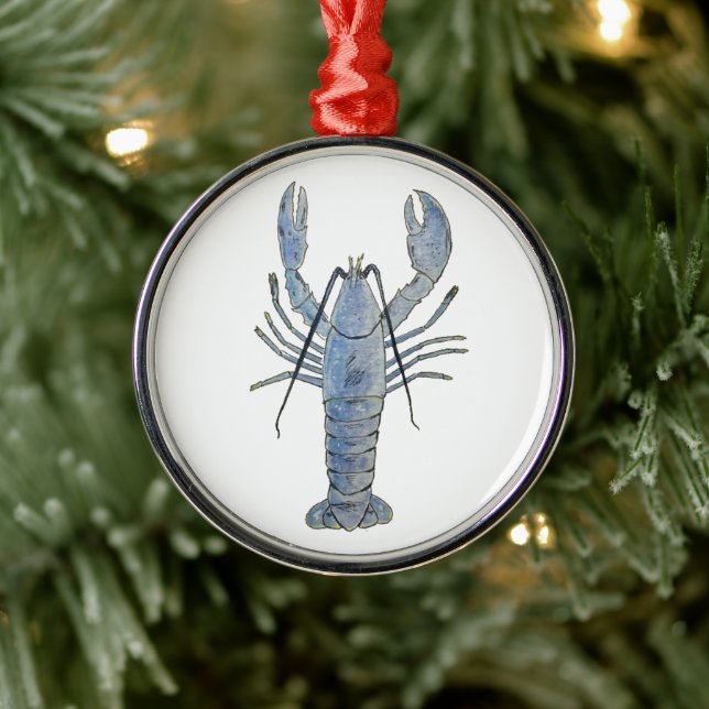 New England Blue Lobster Metal Ornament (Baum)