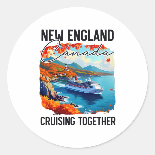 New England Canada Cruise, Cruising Together Fall  Runder Aufkleber (Vorderseite)