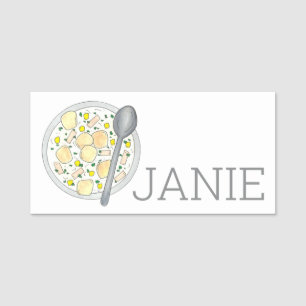 New England Clam Chowder Seafood Fish Restaurant Namensschild