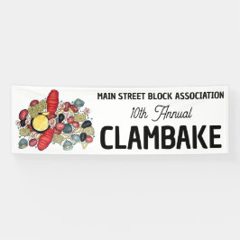 New England Clambake Lobster Boil Block Party Banner