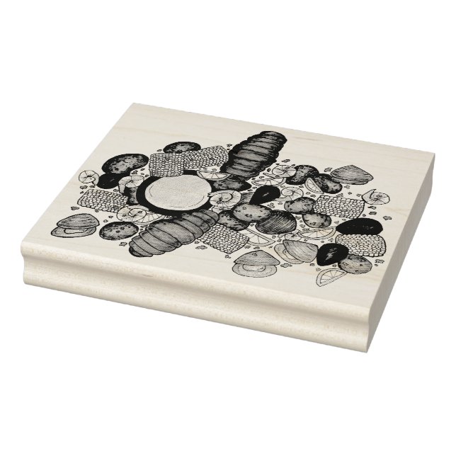 New England Clambake Seafood Restaurant Fishmarket Gummistempel (Stempel)