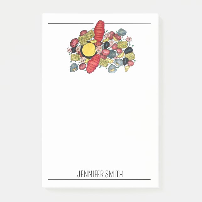 New England Clams Lobster Clambake Seafood Dinner Post-it Klebezettel (Vorderseite)