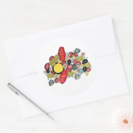 New England Clams Lobster Clambake Seafood Dinner Runder Aufkleber