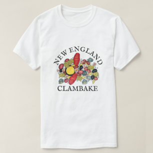 New England Clams Lobster Clambake Seafood Dinner T-Shirt