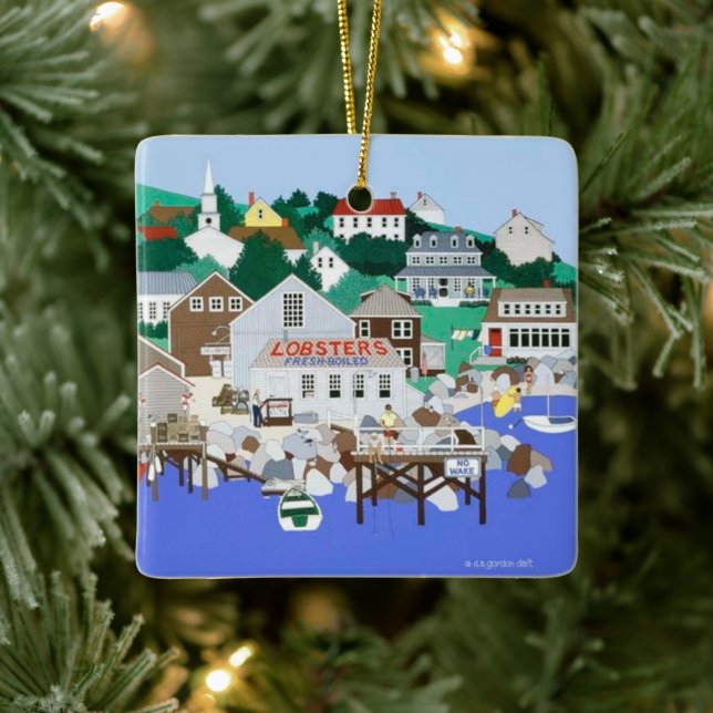 New England Coast Keramik Ornament (Baum)