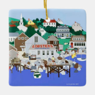 New England Coast Keramik Ornament