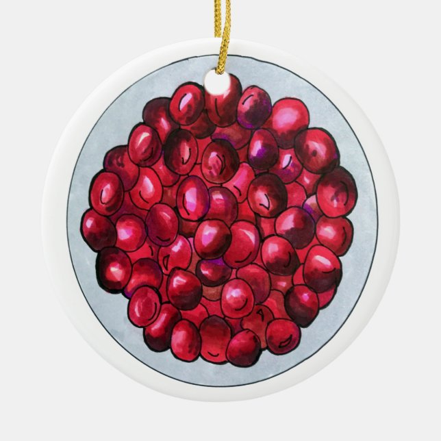 New England Cranberries Cranberry Bog Berries Keramik Ornament (Vorne)