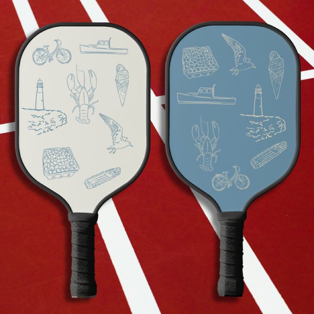 New England Dusty Blue Line zeichnend Pickleball Schläger (Von Creator hochgeladen)