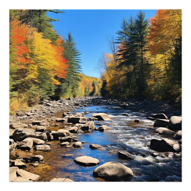 New England farbenfrohe Landschaft, Herbst, Fotodruck (Vorne)