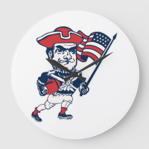 New England Football Mascot Große Wanduhr