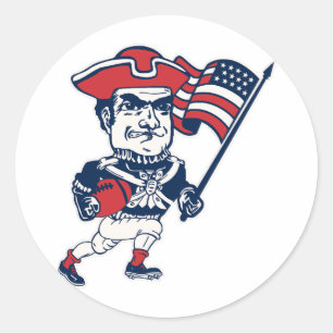 New England Football Mascot Runder Aufkleber