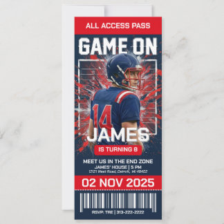 New-England-Fußball-Ticket-Geburtstagseinladung Einladung