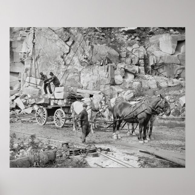 New England Granite Quarry, 1908. Vintages Foto Poster (Vorne)