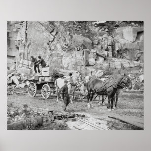 New England Granitsteinbruch, 1908. Vintage-Foto Poster
