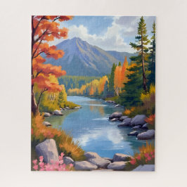 New-England-Herbstlaub-Landschaftsmalerei Puzzle