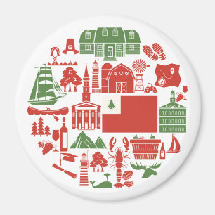 New England Icons Magnet