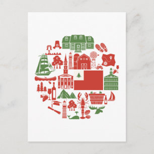 New England Icons Postkarte