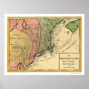 New England Karte 1759 Poster