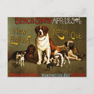 New England Kennel Club c.1890 Showposter Postkarte