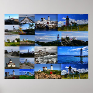 New England Lighthouse Poster