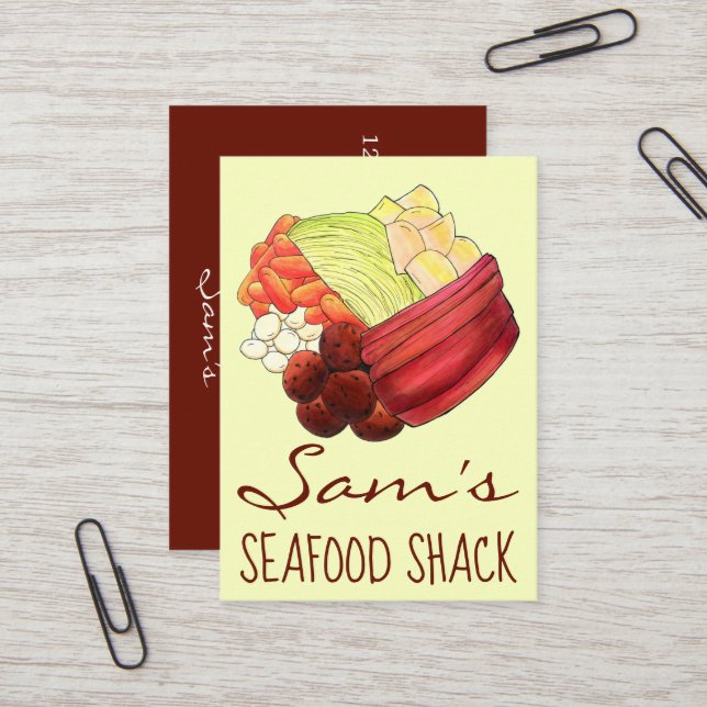 New England Meal Boiled Dinner Corned Beef Cabbage Visitenkarte (Vorderseite/Rückseite Beispiel)